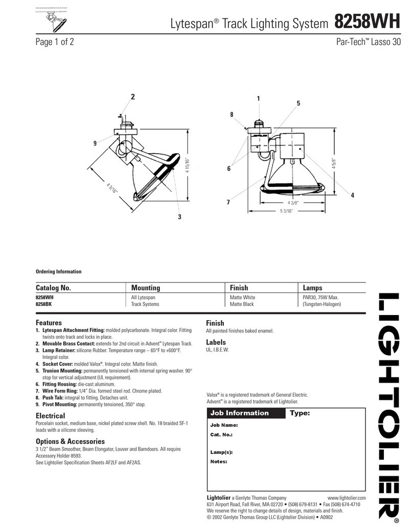 Lightolier Lytespan 8258WH User manual Lightolier Lytespan 8258WH User manual