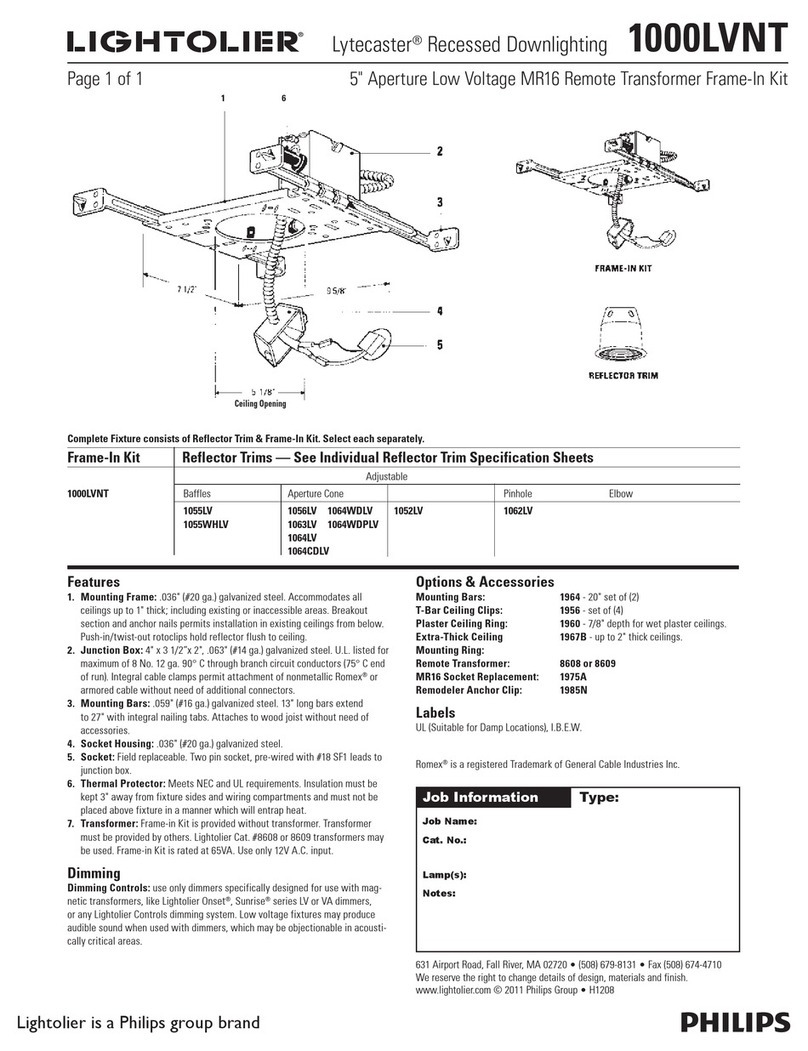 Lightolier Lytecaster 1000LVNT specification