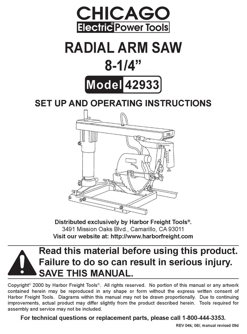 Chicago Electric 42933 Set up and operating instructions
