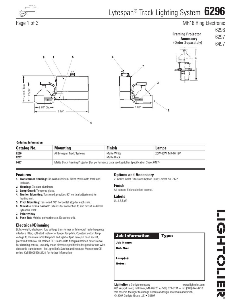 Lightolier Lytespan 6296 User manual