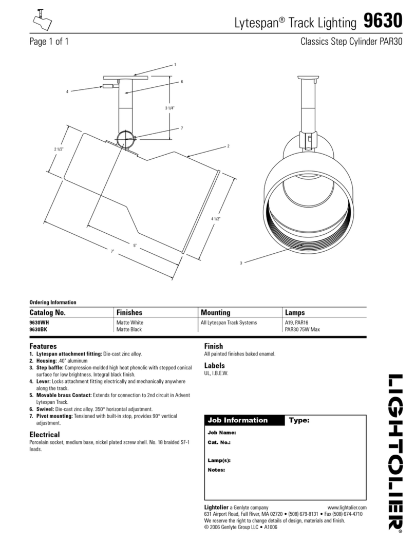Lightolier Lytespan 9630 specification