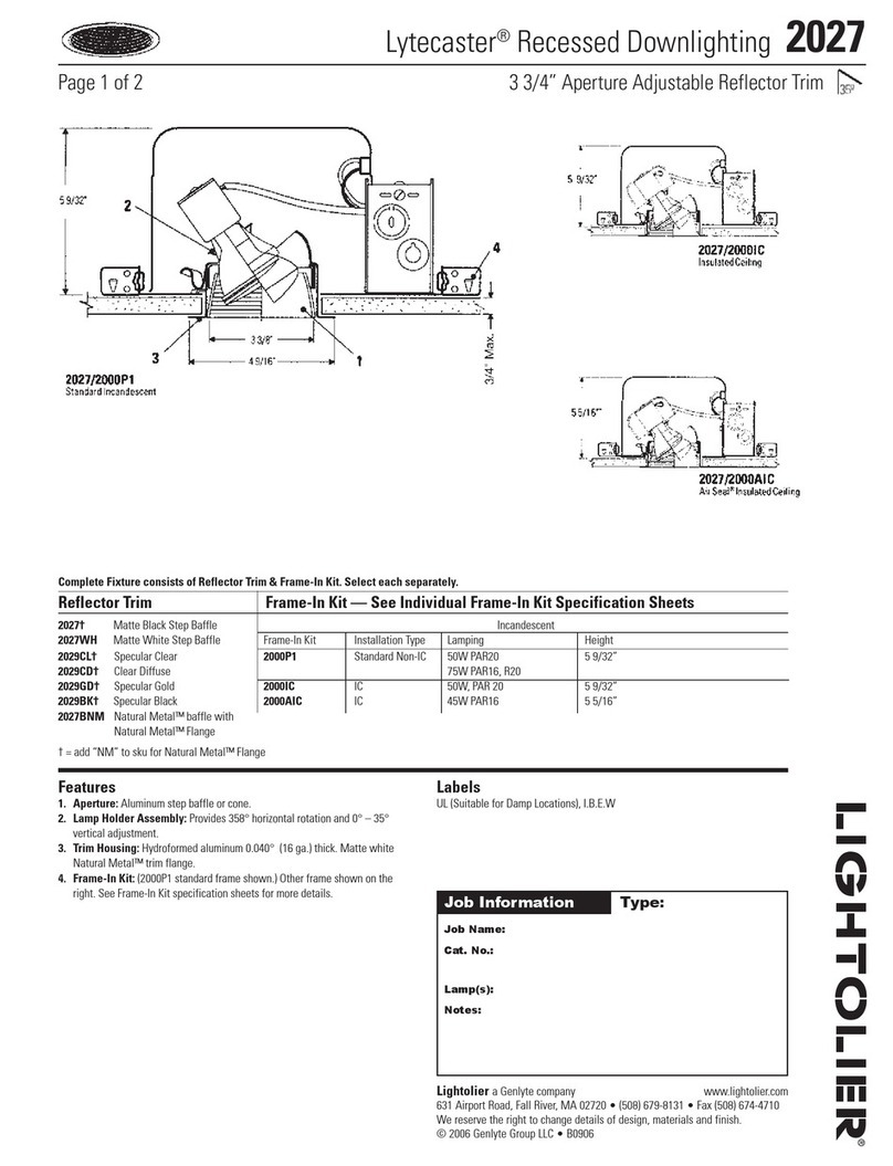 Lightolier Lytecaster 2027 User manual Lightolier Lytecaster 2027 User manual