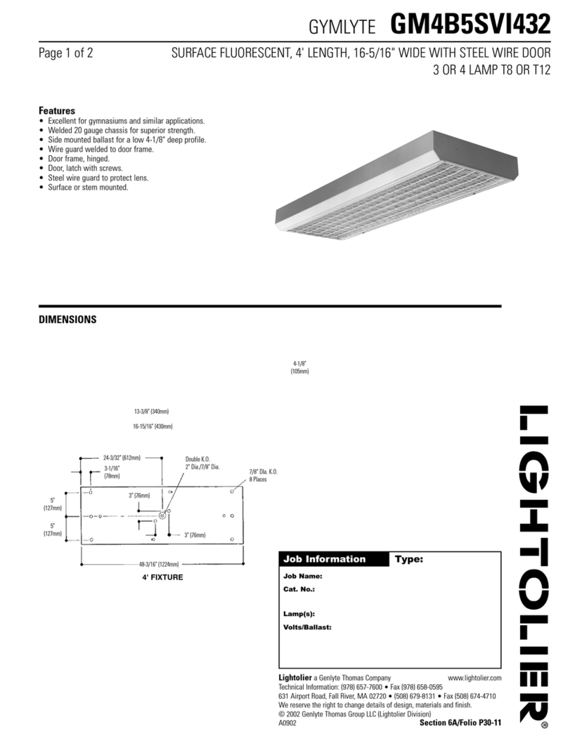 Lightolier GM4B5SVI432 User manual Lightolier GM4B5SVI432 User manual