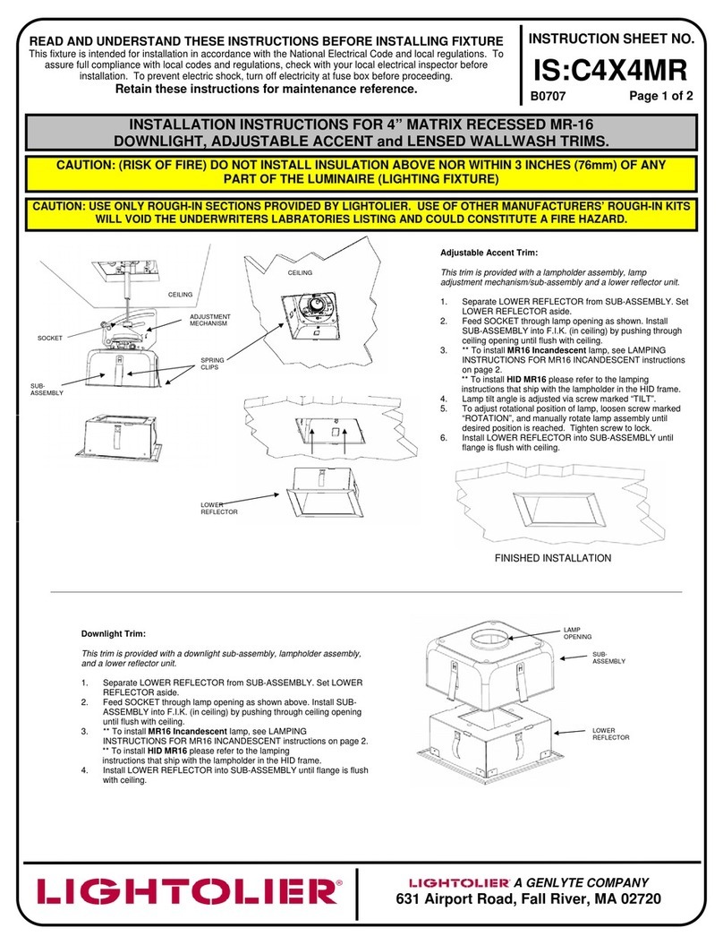 Lightolier C4X4MR Instructions for use