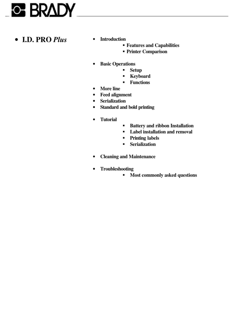 Brady I.D. PRO Plus User manual