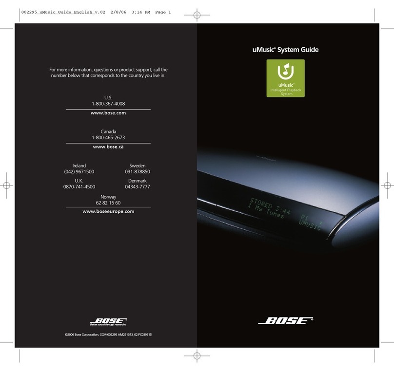 Bose uMusic System User manual