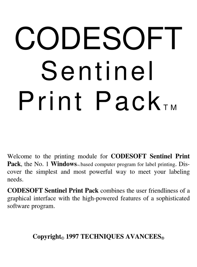 Techniques Avancees CODESOFT Sentinel Print Pack user manual