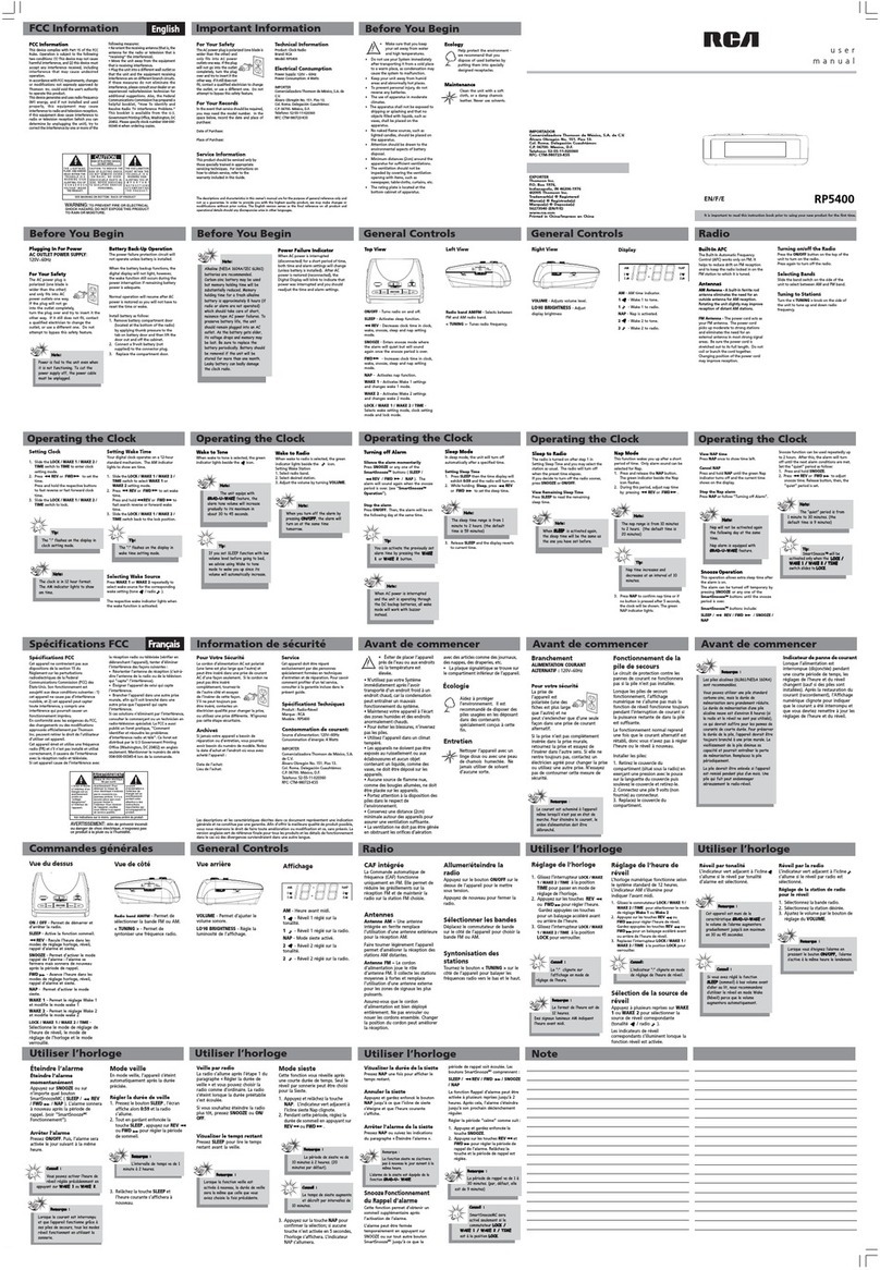 RCA RP5400 User manual