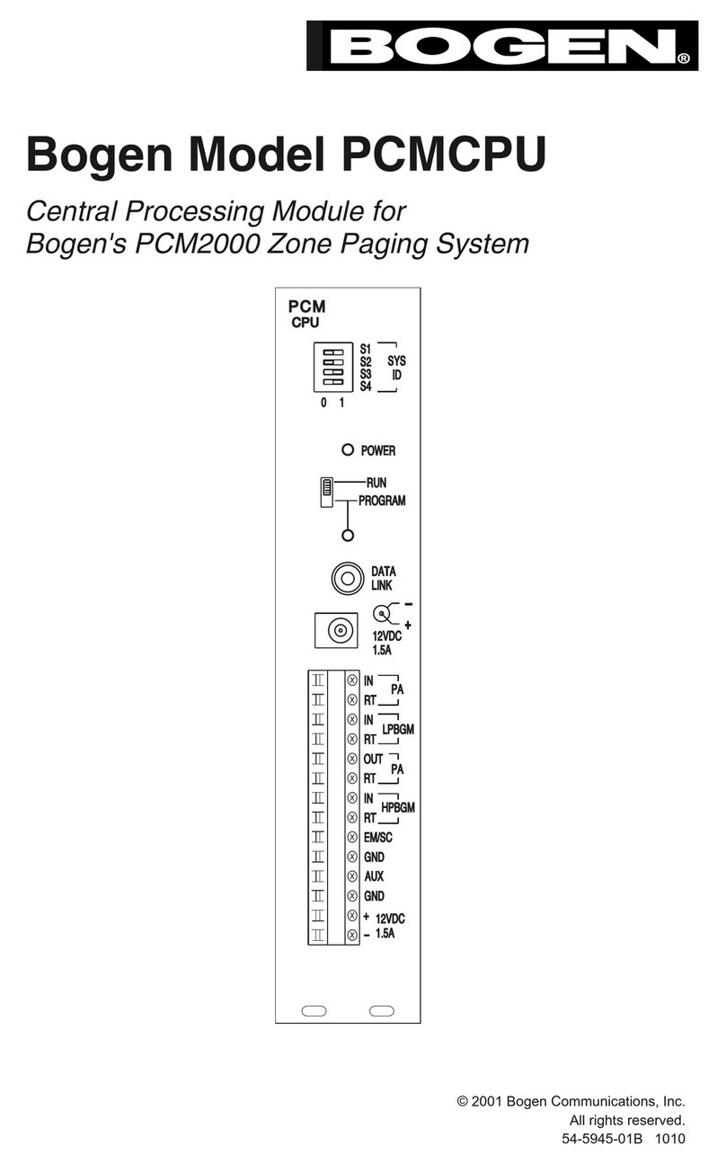 Bogen PCM-CPU User manual