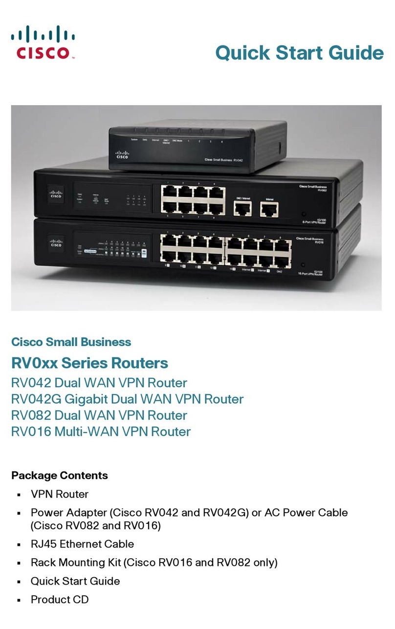 Cisco RV016 - Small Business - 10/100 VPN Router User manual Cisco RV016 - Small Business - 10/100 VPN Router User manual