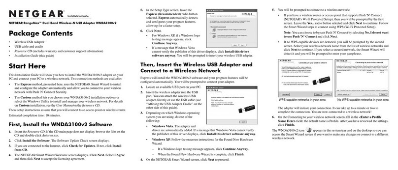NETGEAR WNDA3100v2 - RangeMax Dual Band Wireless-N USB 2.0... installation guide NETGEAR WNDA3100v2 - RangeMax Dual Band Wireless-N USB 2.0... installation guide