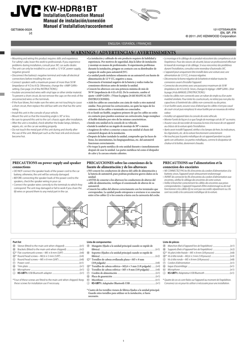 JVC KW-HDR81BT installation manual