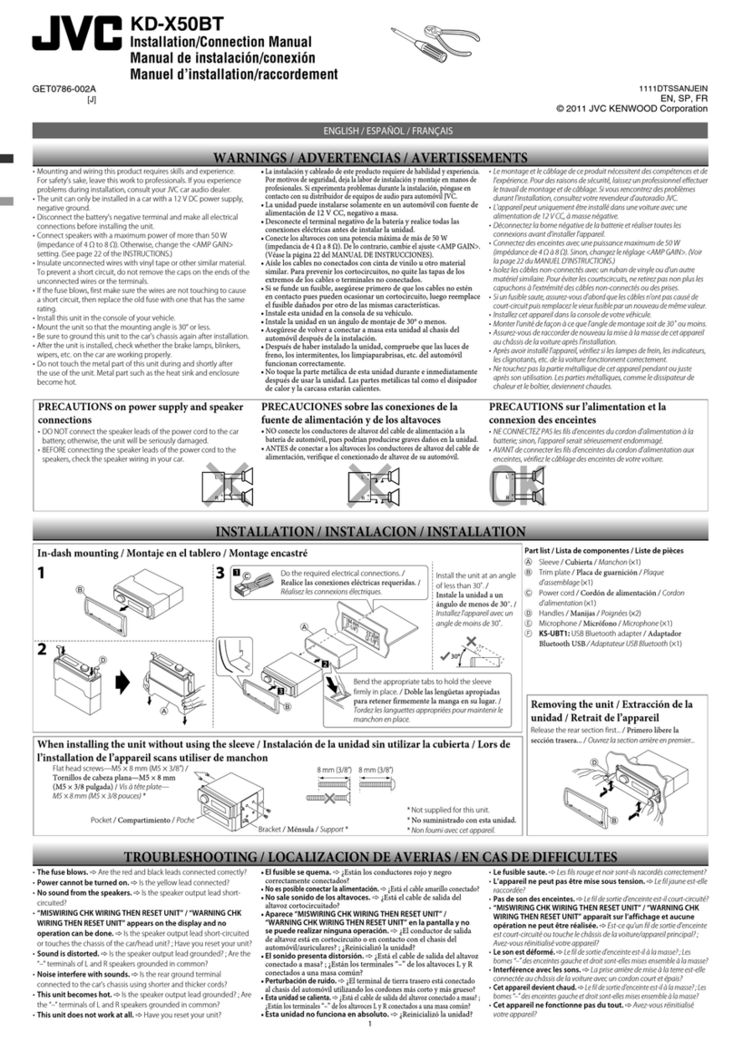 JVC KD-X50BT User manual