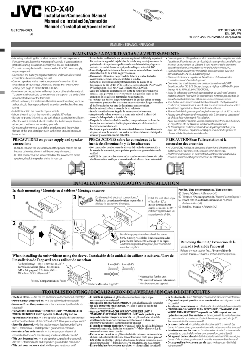 JVC KD-X40 User manual