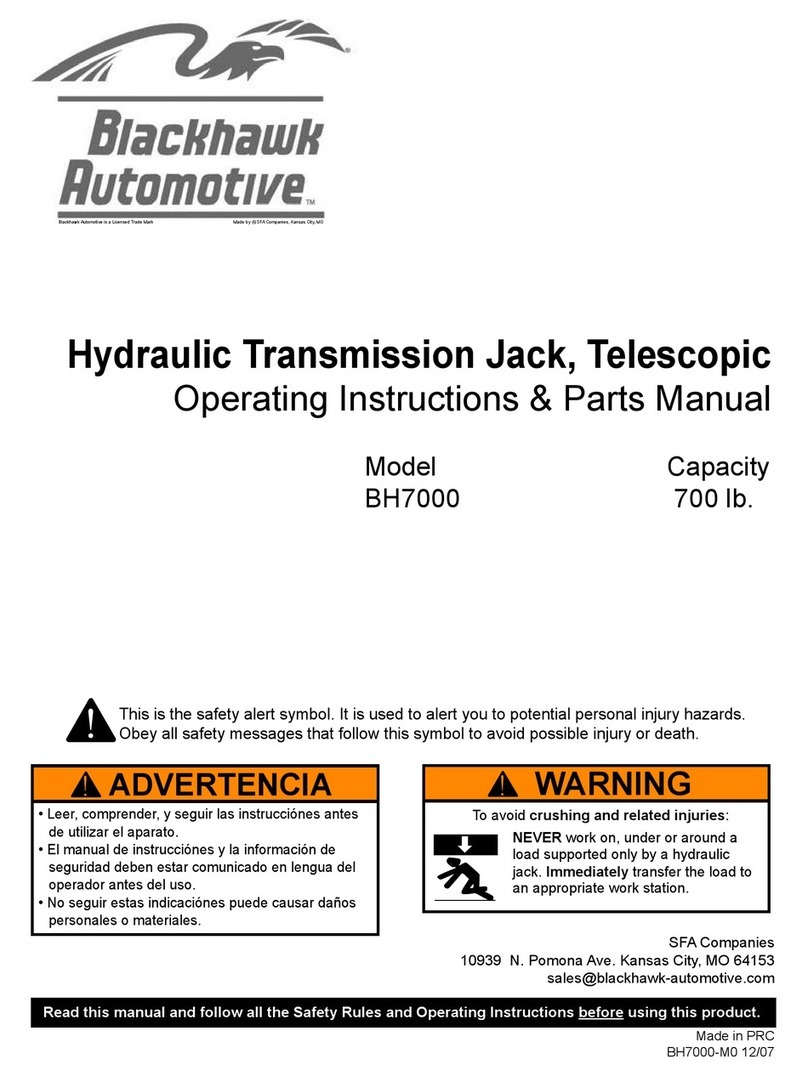 Black Hawk Automotive BH7000 Operating instructions & parts manual