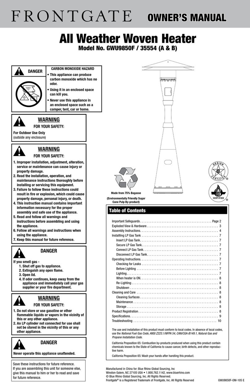 Frontgate GWU9850F / 35554A owner's manual
