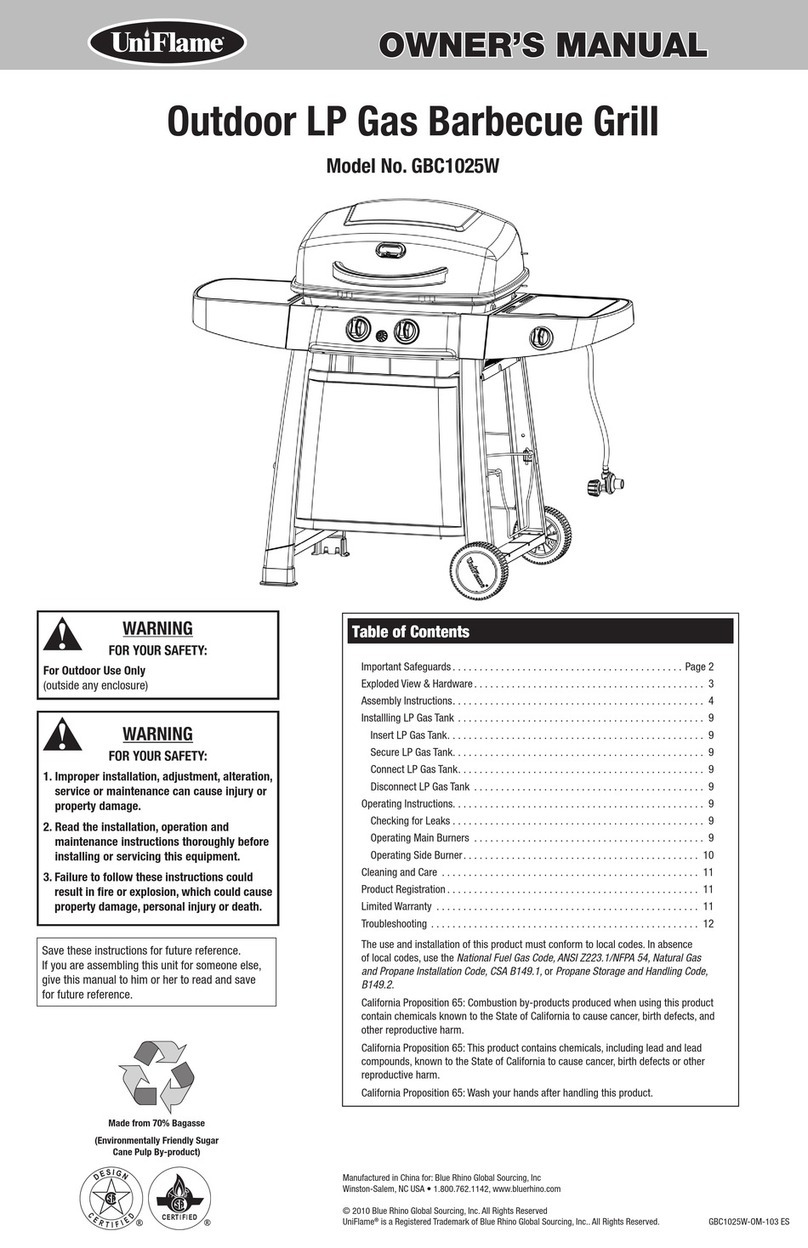 Uniflame GBC1025W User manual