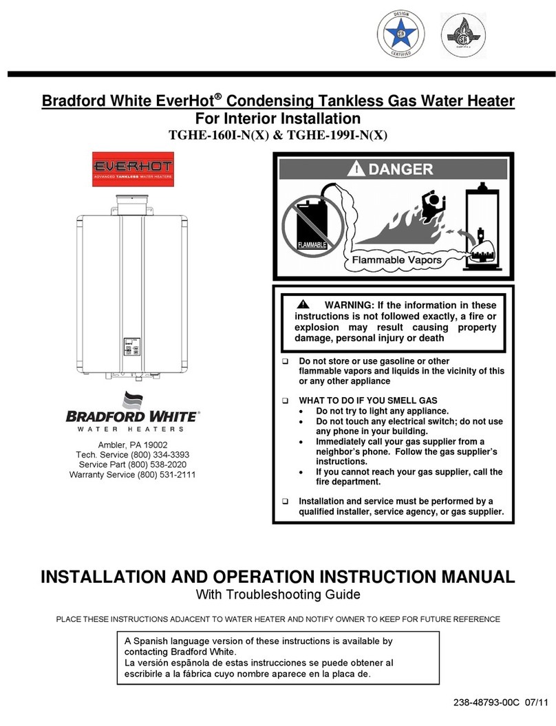 Bradford White EverHot TGHE-160I-NX Installation and operation instruction manual Bradford White EverHot TGHE-160I-NX Installation and operation instruction manual
