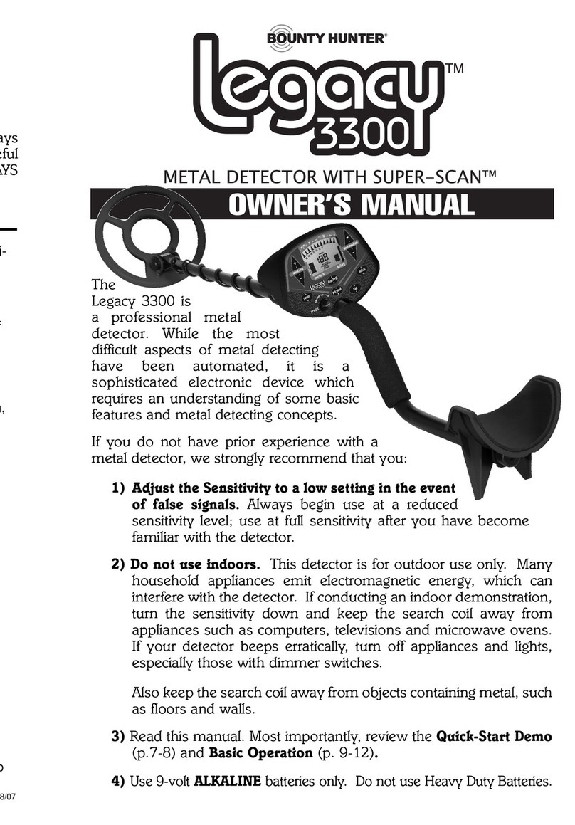 Bounty Hunter LEGACY 3300 owner's manual