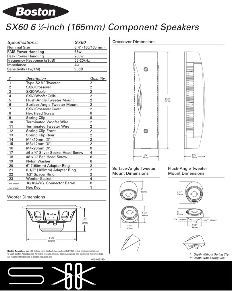 Boston Acoustics SX60 specification