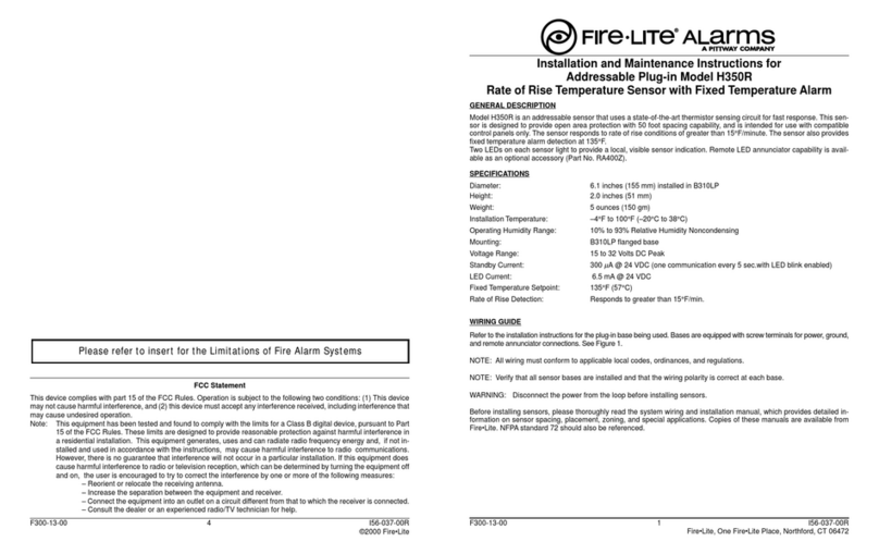 Fire-Lite H350R Installation and maintenance instructions Fire-Lite H350R Installation and maintenance instructions