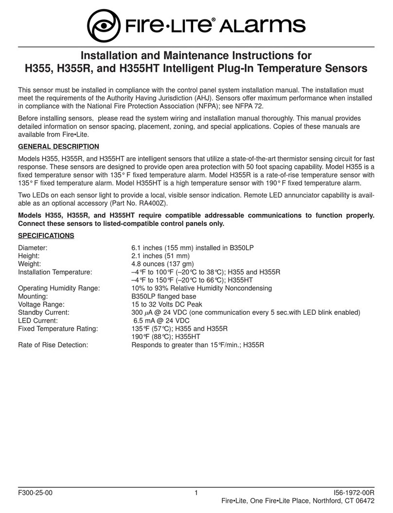 Fire-Lite H355 Installation and maintenance instructions Fire-Lite H355 Installation and maintenance instructions