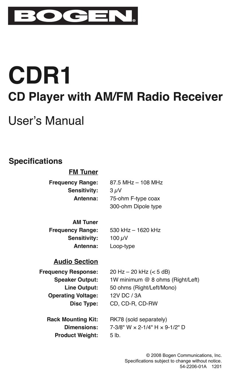 Bogen CDR1 user manual