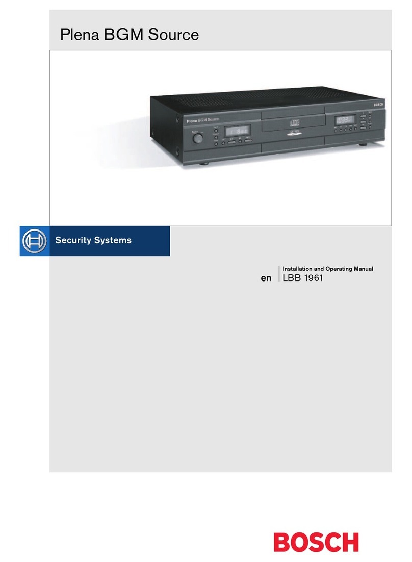 Bosch Plena BGM Source Installation and operating manual Bosch Plena BGM Source Installation and operating manual