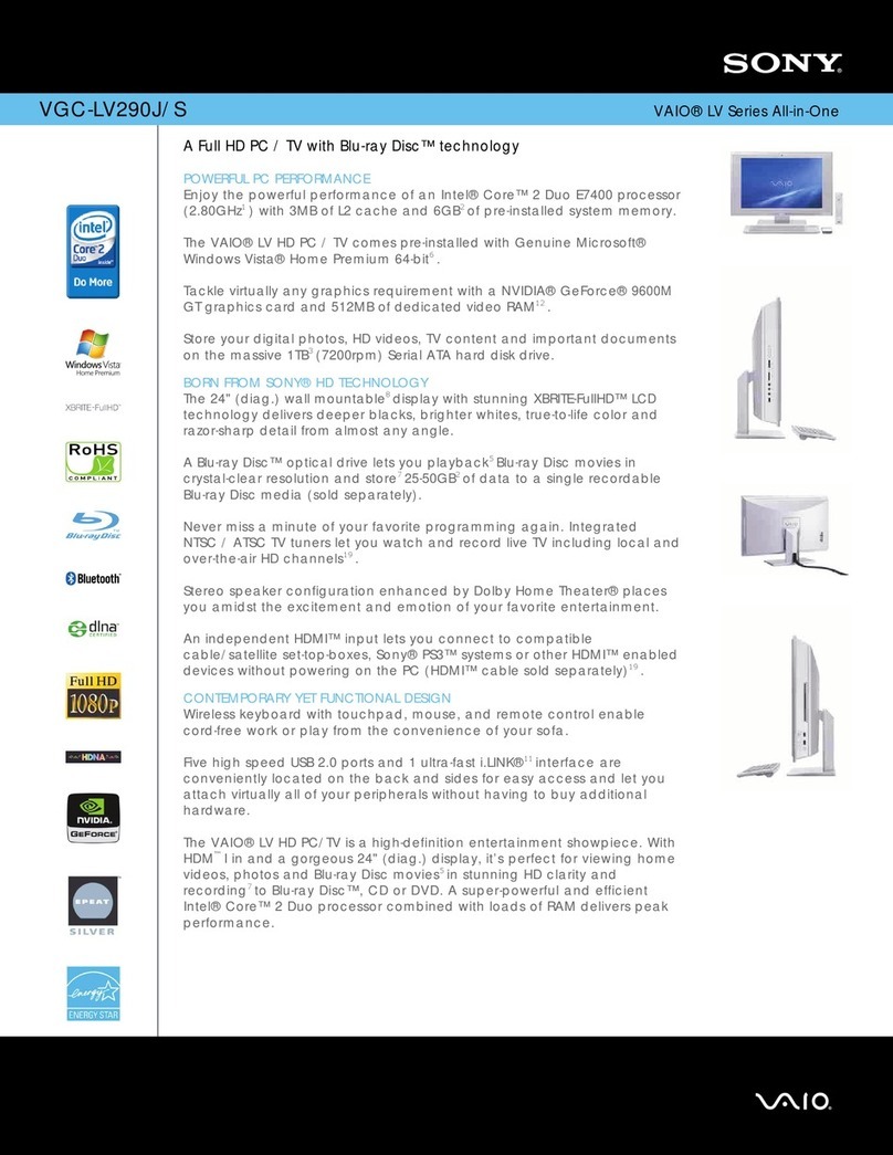 Sony VGC-LV290J/S User manual