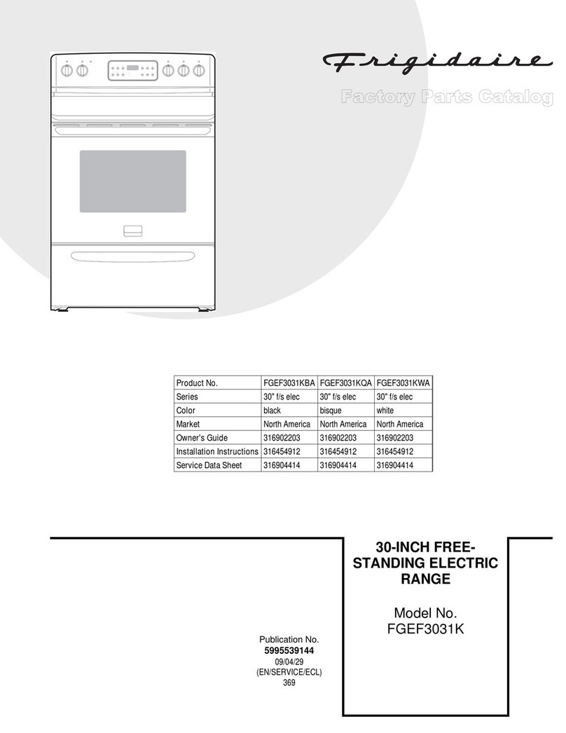Frigidaire FGEF3031KBA Service parts catalog