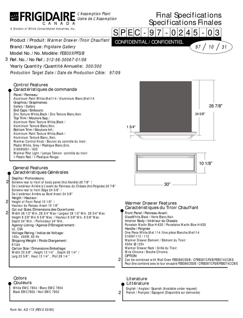 Frigidaire FEB30XPFSA User manual Frigidaire FEB30XPFSA User manual