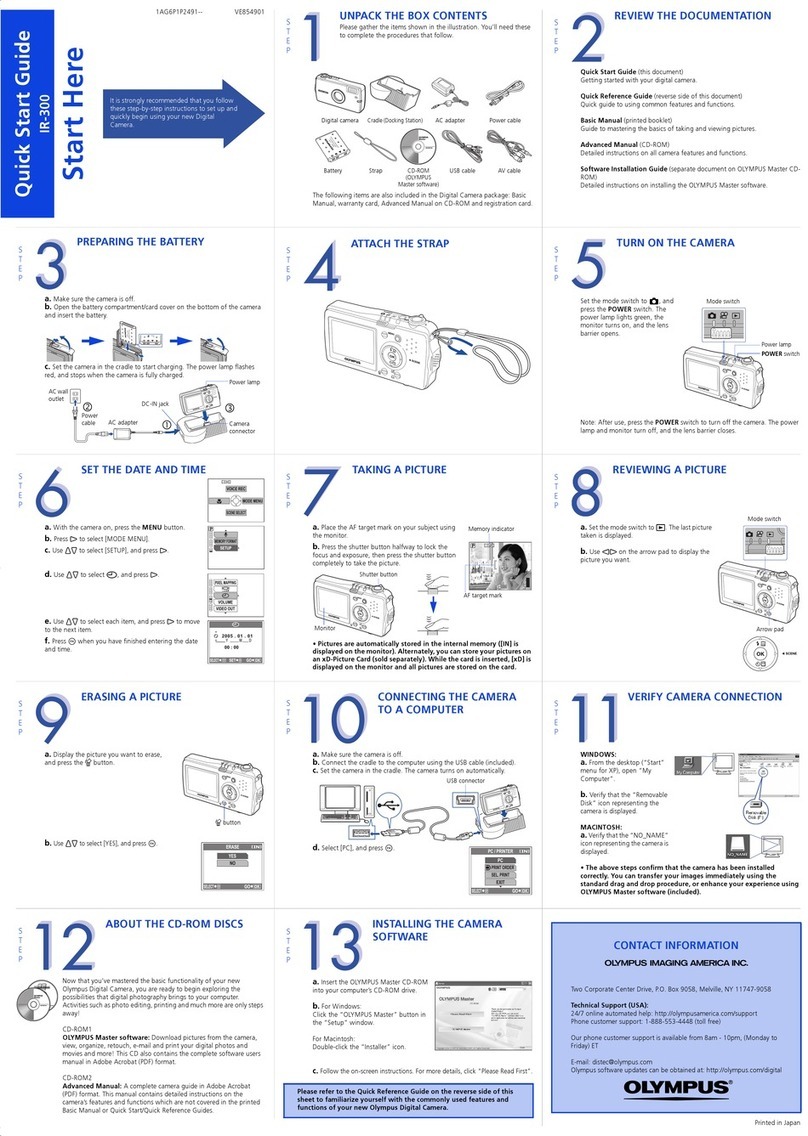 Olympus IR 300 - Digital Camera - 5.0 Megapixel quick start guide