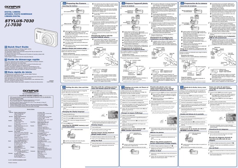 Olympus STYLUS-7030 quick start guide
