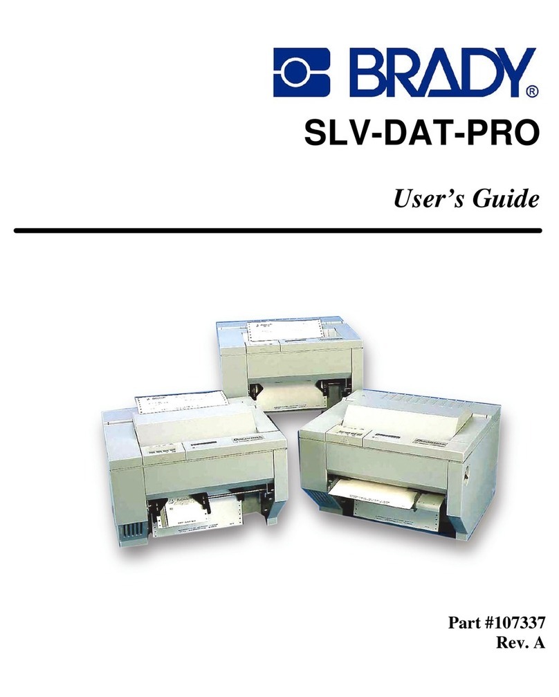 Brady SLV-DAT-PRO User manual