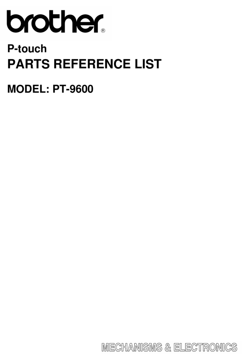 Brother P-touch PT-9600 parts reference list