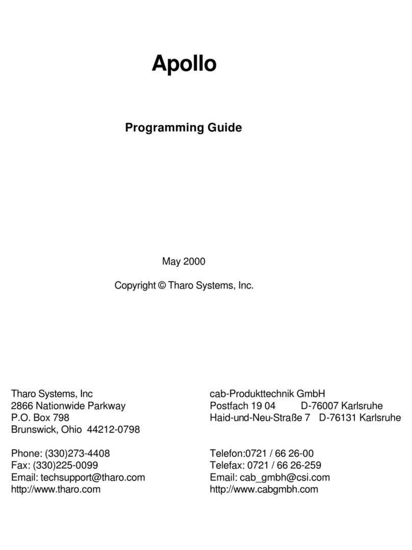 Tharo Systems Apollo Operating instructions Tharo Systems Apollo Operating instructions