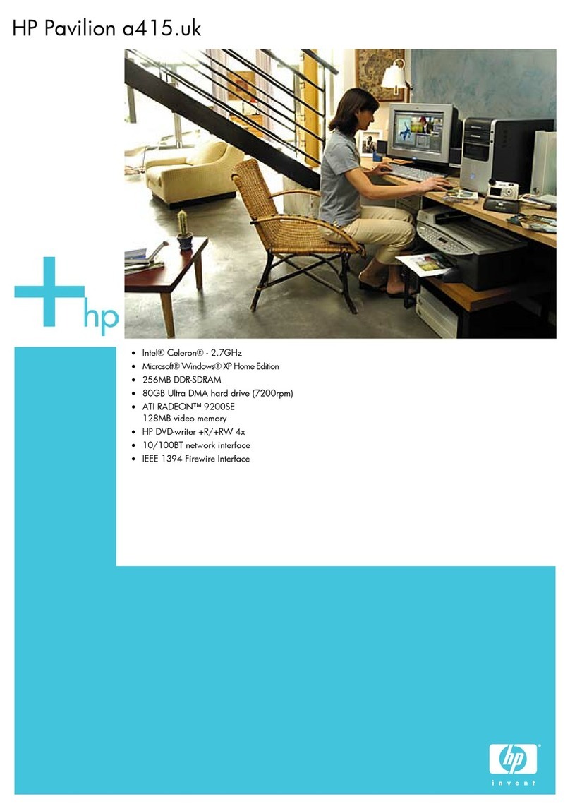 HP Pavilion a400 - Desktop PC Installation instructions