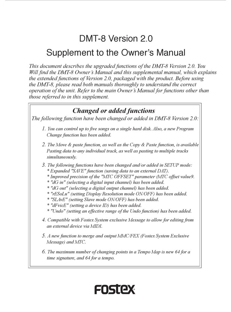Fostex DMT-8 Supplement owner's manual