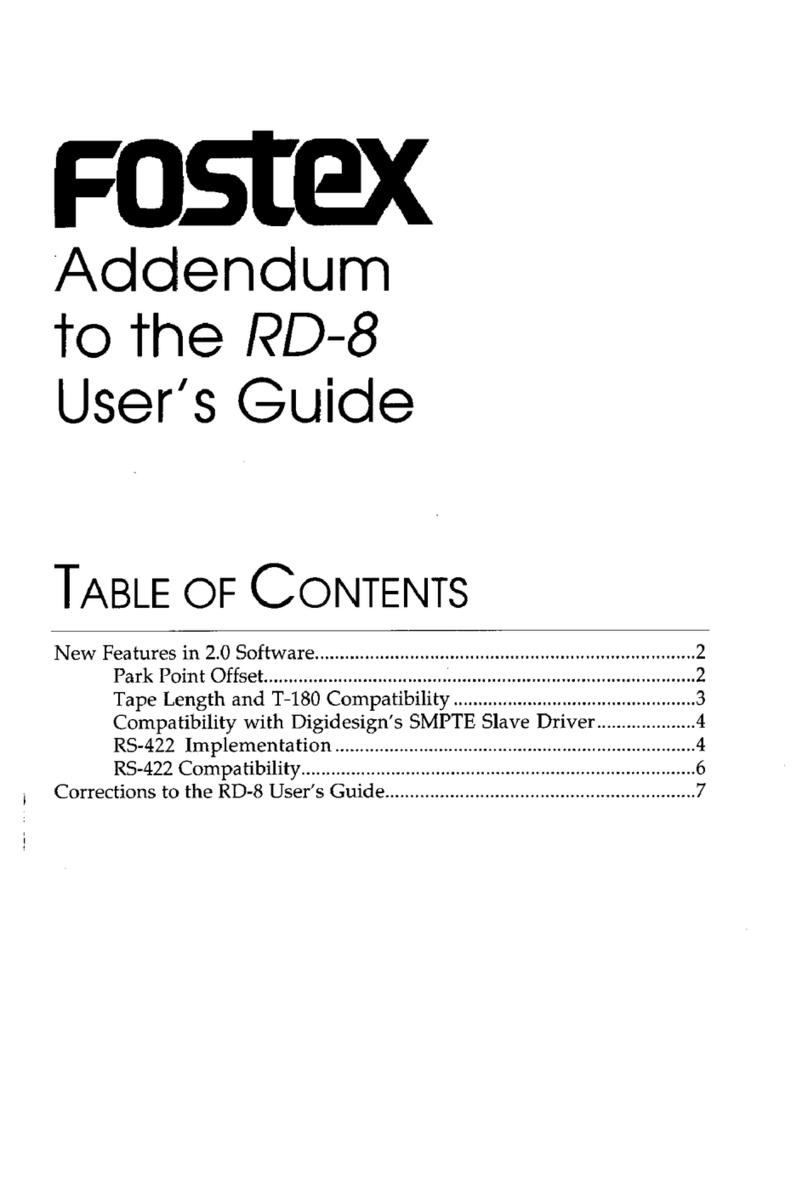Fostex RD-8 User guide addendum Fostex RD-8 User guide addendum