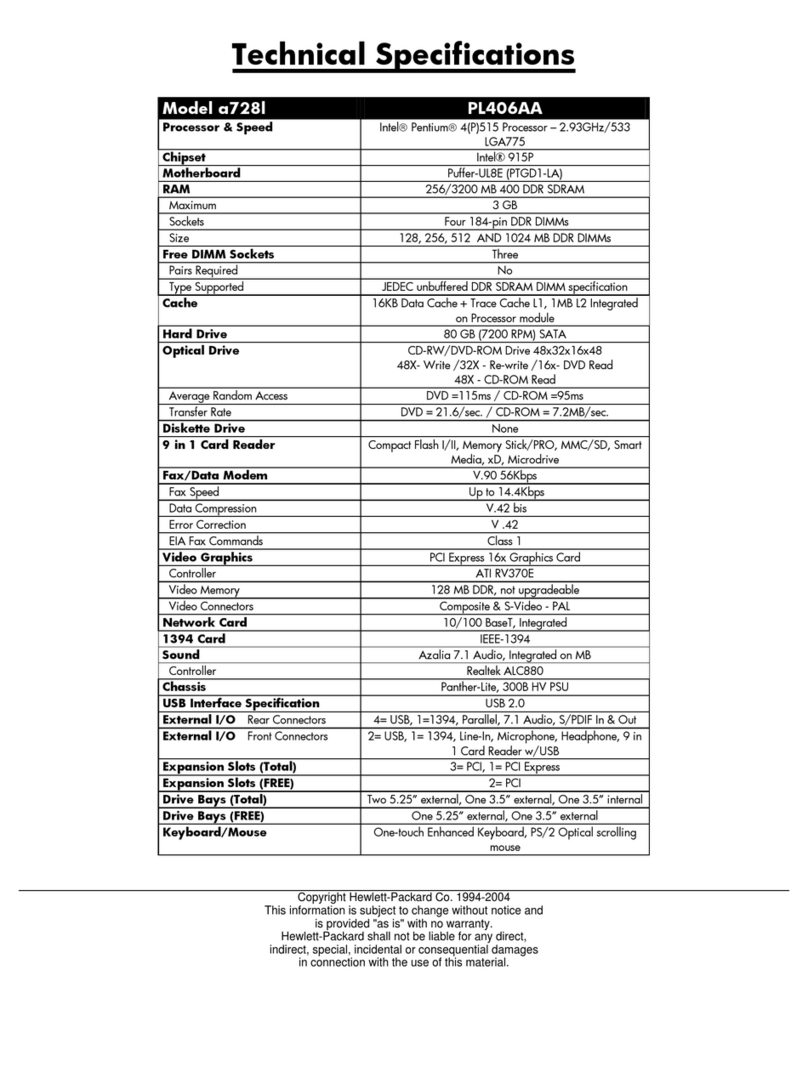HP Pavilion a700 - Desktop PC User manual HP Pavilion a700 - Desktop PC User manual