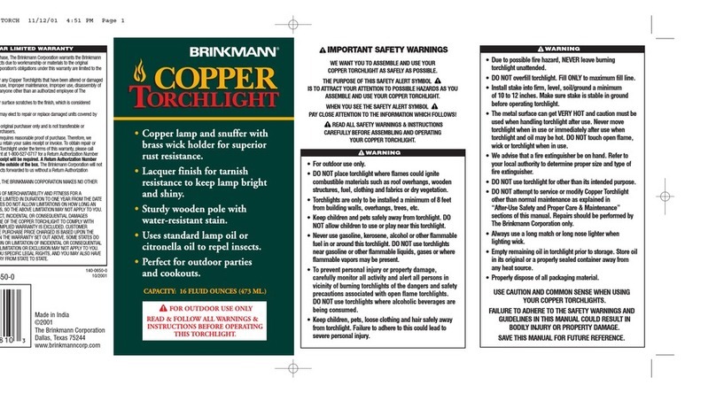 Brinkmann 882-0650-0 Instruction Manual