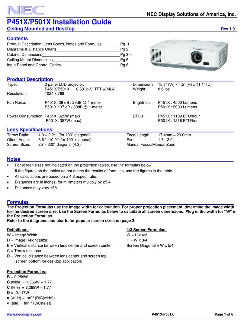 NEC NP-P451X User manual