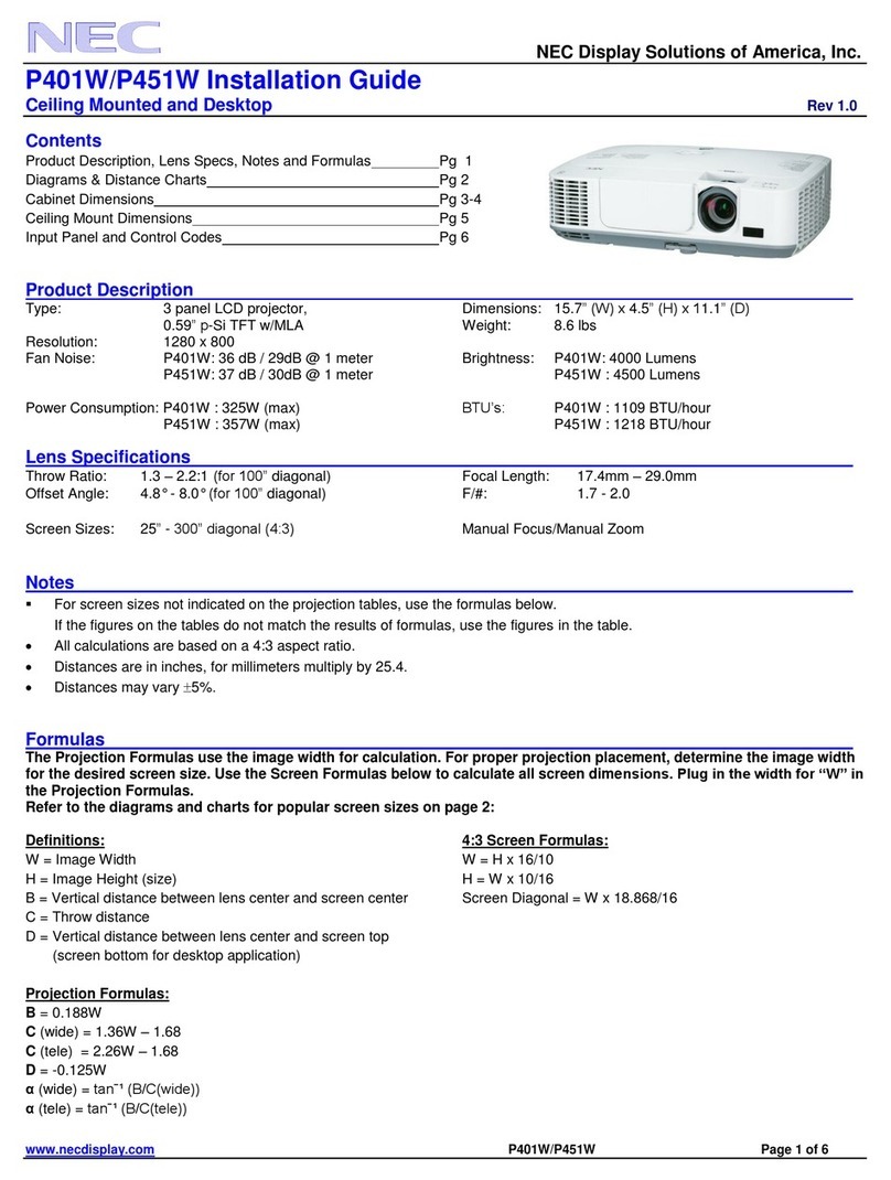 NEC NP-P401W User manual