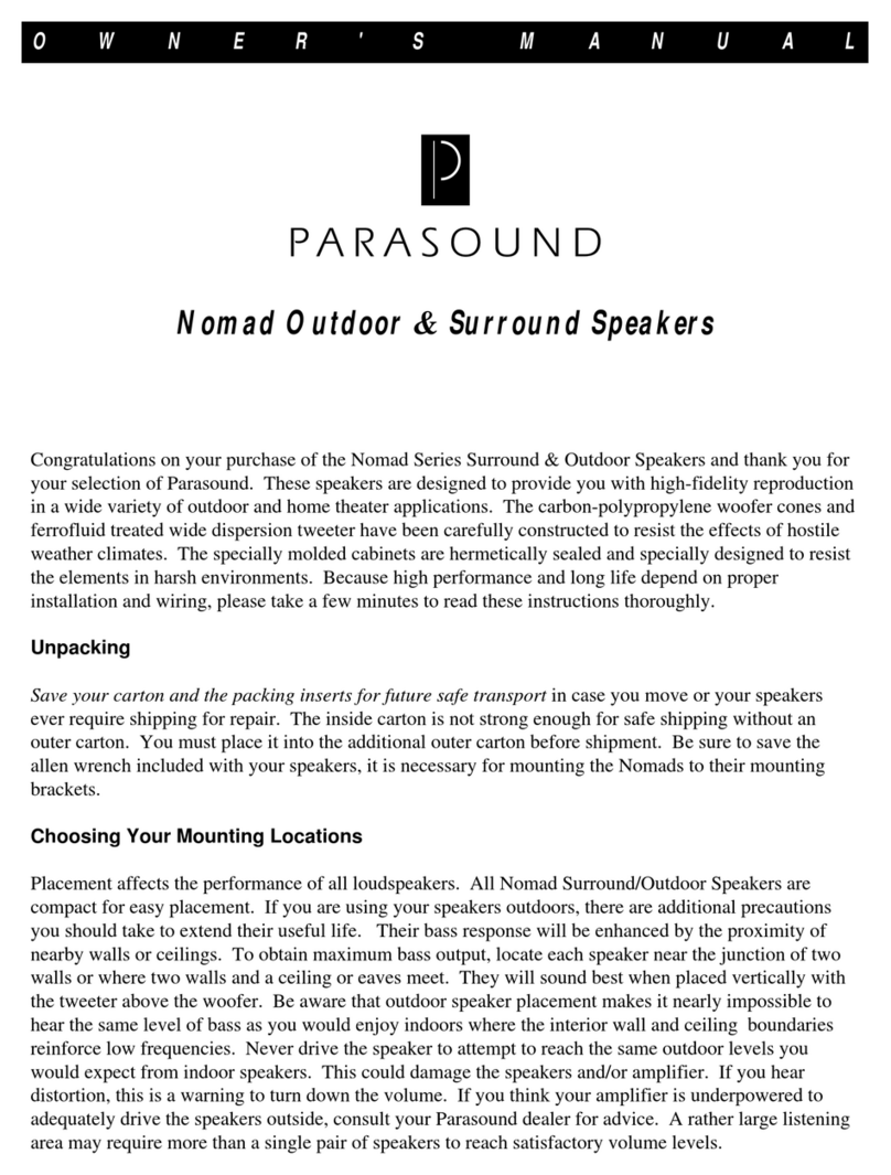 Parasound Nomad series User manual Parasound Nomad series User manual