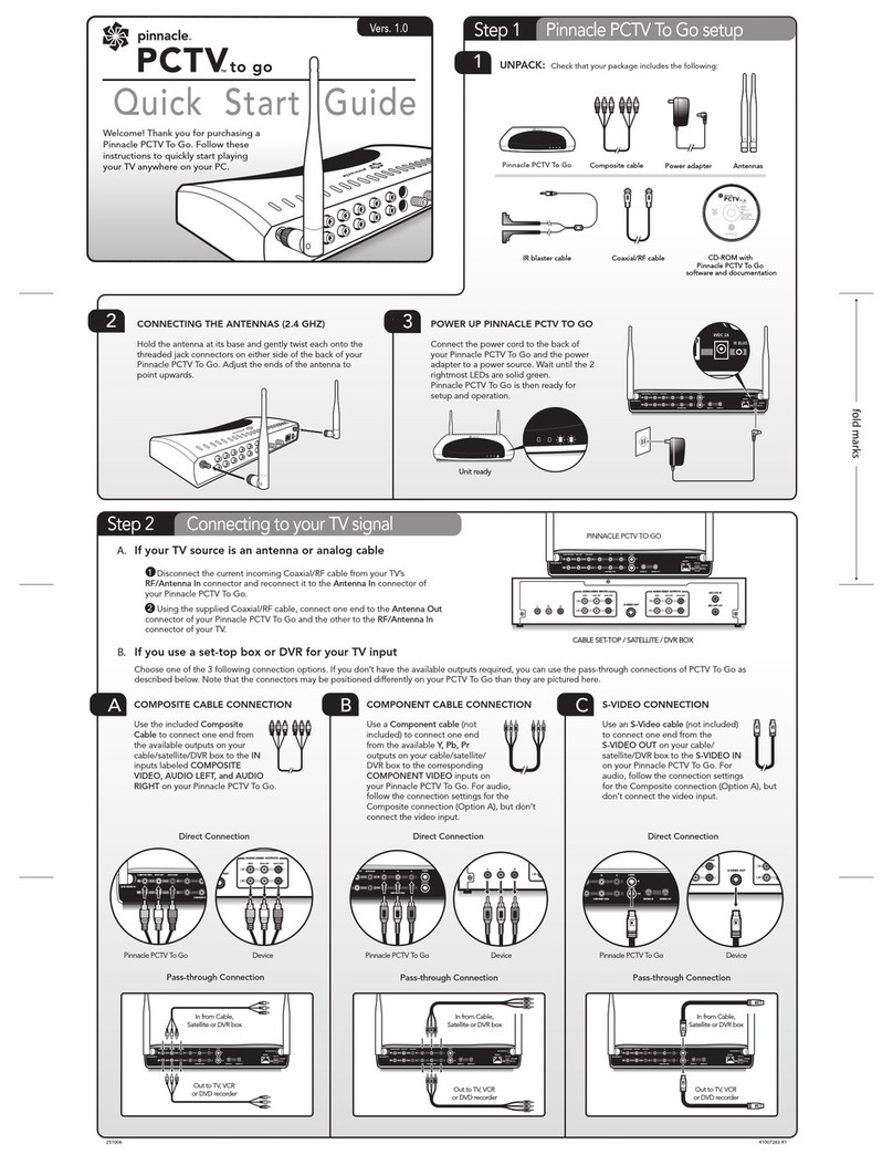 Pinnacle PCTV To Go quick start guide