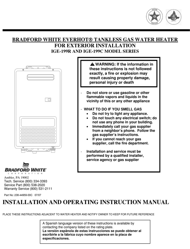 Bradford White Everhot IGE-199R Series Installation and operating instruction manual Bradford White Everhot IGE-199R Series Installation and operating instruction manual