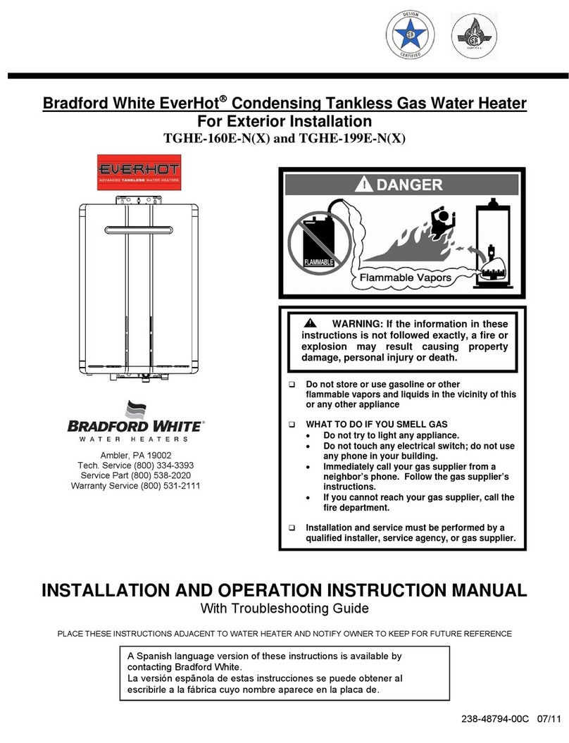 Bradford White EverHot TGHE-160E-NX Installation and operation instruction manual