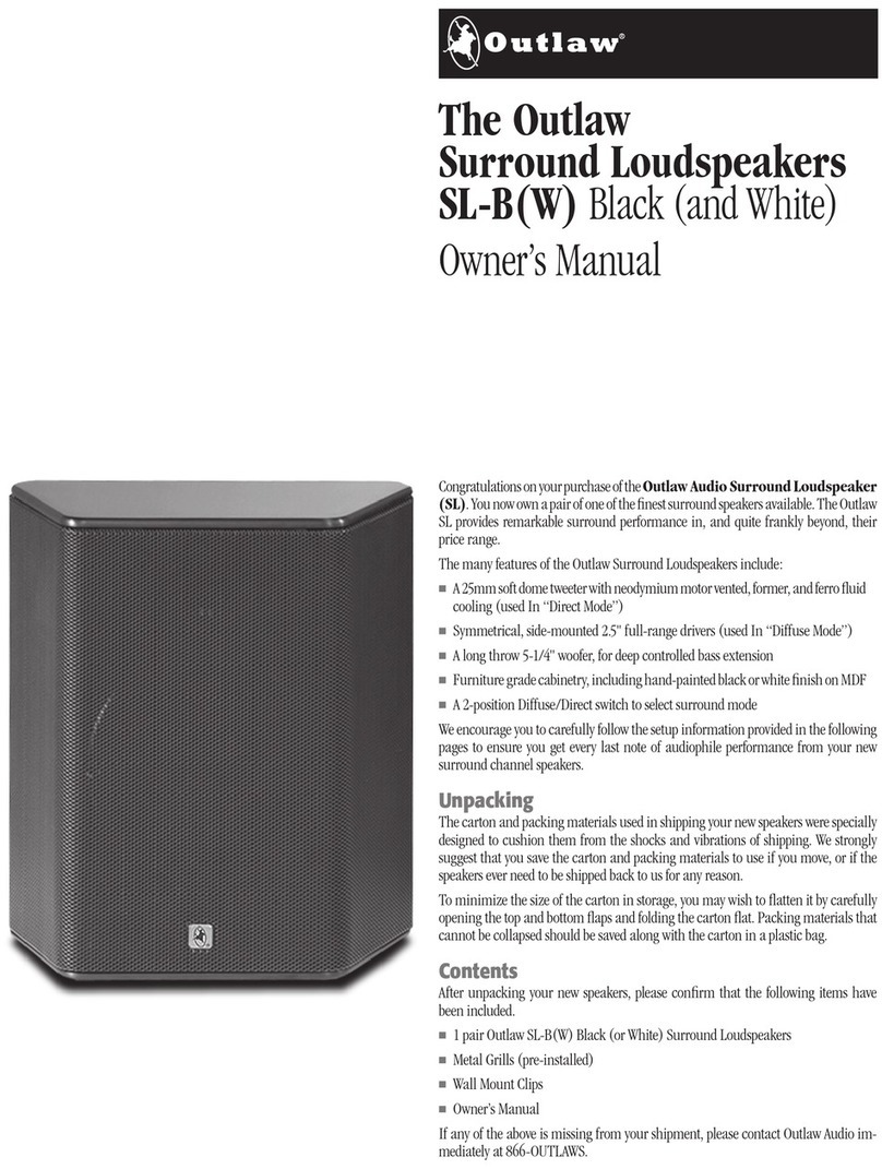 Outlaw Surround Loudspeaker SL-B(W owner's manual