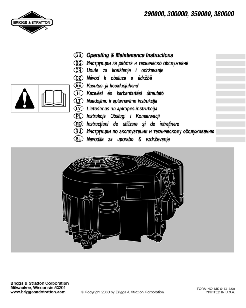 Briggs & Stratton Vanguard 290000 Installation and operation manual