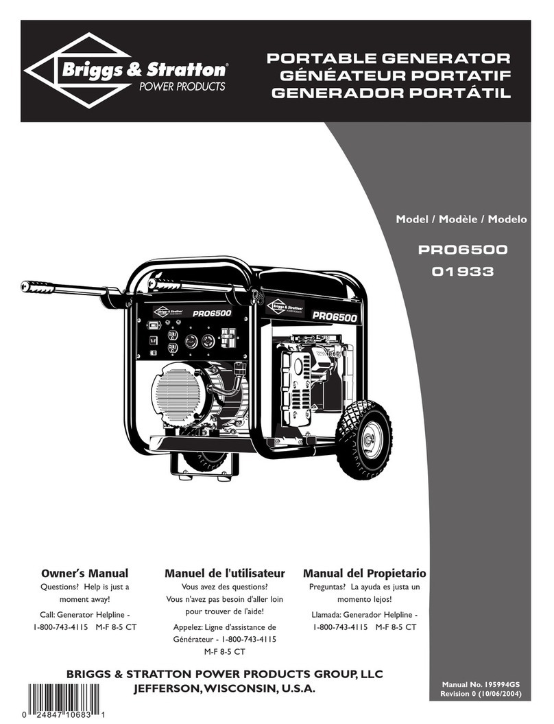 Briggs & Stratton PRO6500 User manual Briggs & Stratton PRO6500 User manual